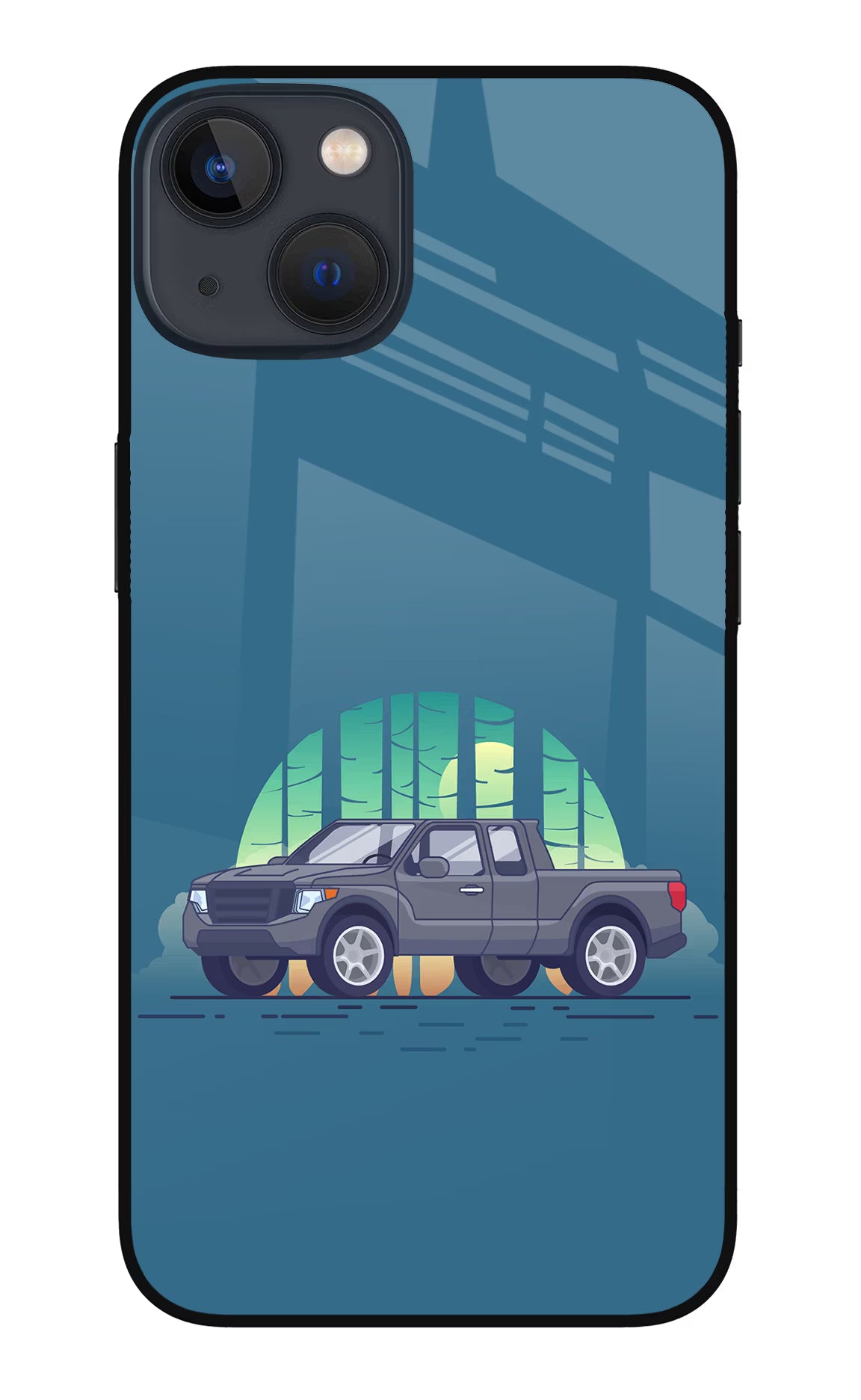 Retro Garage Vibe iPhone 13 Mini Glass Case Back Cover by Casekaro