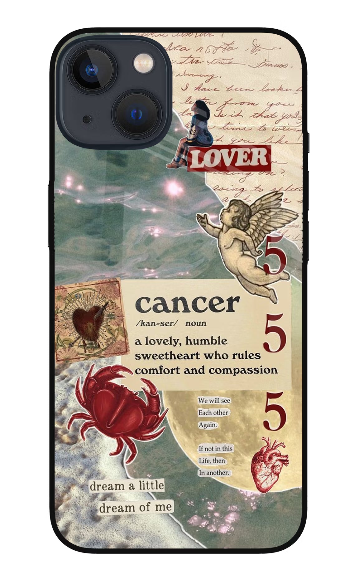Cancer Zodiac iPhone 13 Mini Glass Case Back Cover by Casekaro