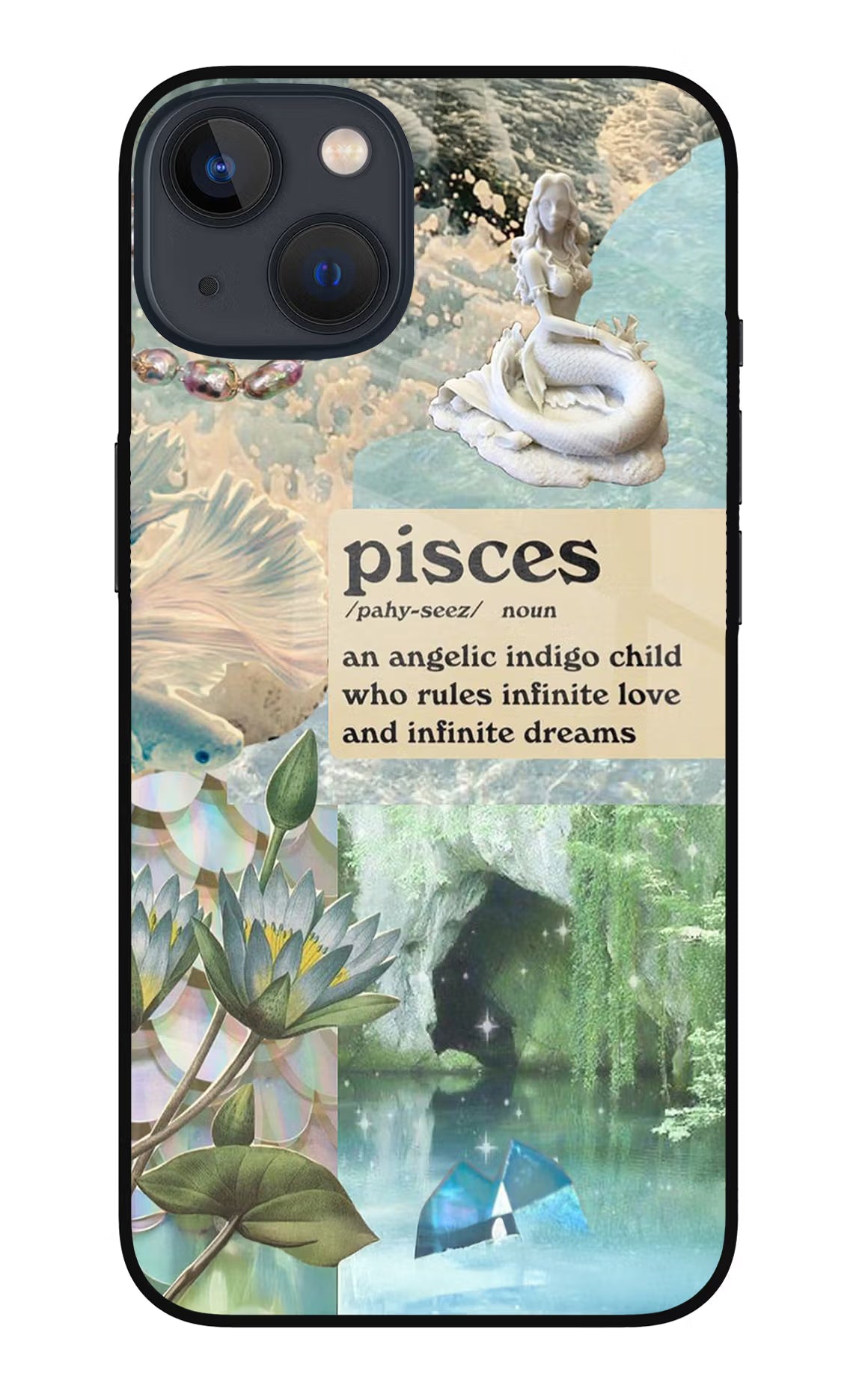 Pisces Zodiac iPhone 13 Mini Glass Case Back Cover by Casekaro