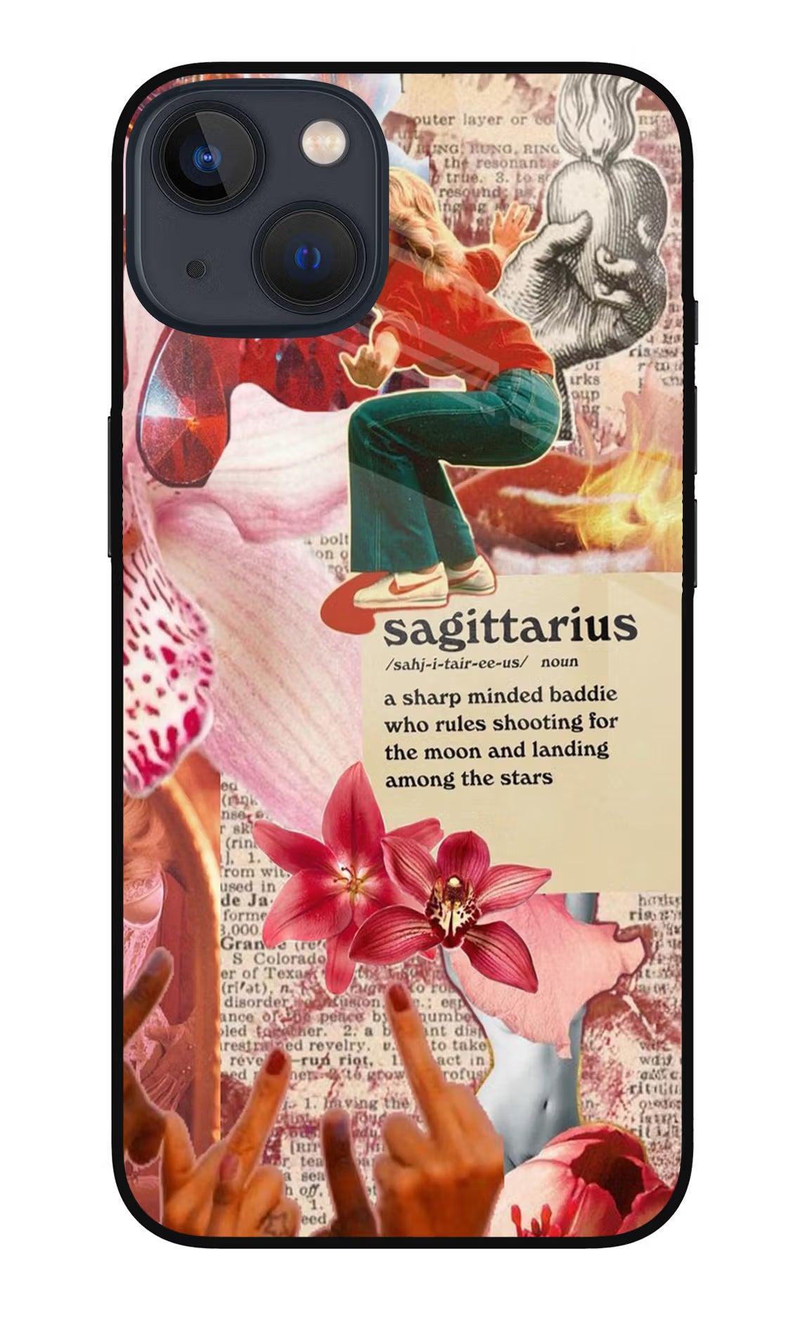Sagittarius Zodiac iPhone 13 Mini Glass Case Back Cover by Casekaro
