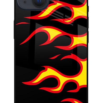 Side Sweep Flames iPhone 13 Mini Glass Case
