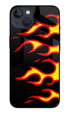 Side Sweep Flames iPhone 13 Mini Glass Case