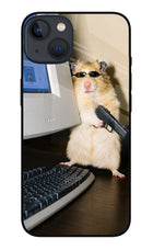 Hacker Hamster iPhone 13 Mini Glass Case