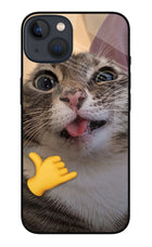 Silly Cat Call iPhone 13 Mini Glass Case