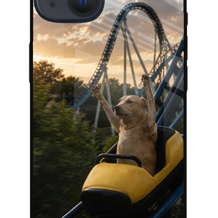 Rollercoaster Dog iPhone 13 Mini Glass Case