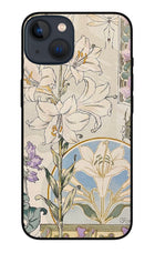 White Lily iPhone 13 Mini Glass Case