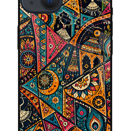 Folk Print iPhone 13 Mini Glass Case