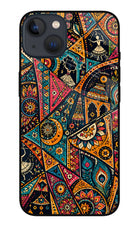 Folk Print iPhone 13 Mini Glass Case