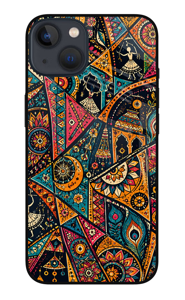 Folk Print iPhone 13 Mini Glass Case