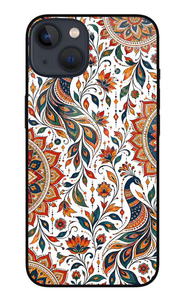 White Mayura iPhone 13 Mini Glass Case