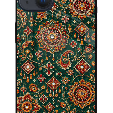 Green Pataka iPhone 13 Mini Glass Case
