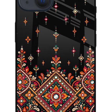 Noir Mehfil iPhone 13 Mini Glass Case