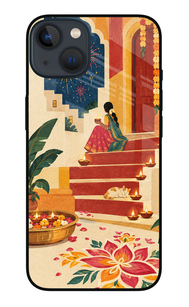 Diwali Rangoli iPhone 13 Mini Glass Case