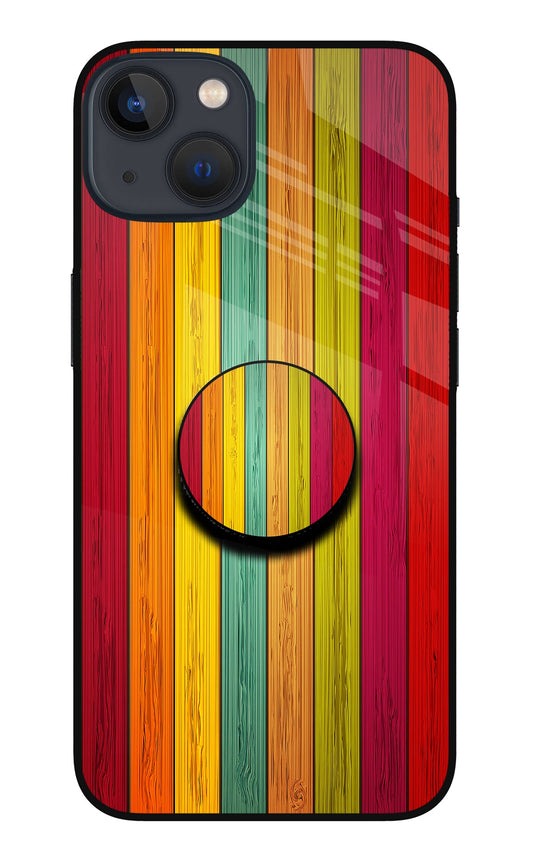 Multicolor Wooden iPhone 13 Mini Glass Case