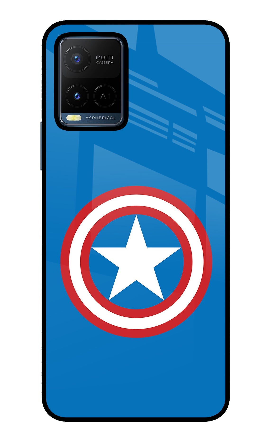 Captain America Logo Vivo Y21/Y21s/Y33s Glass Case