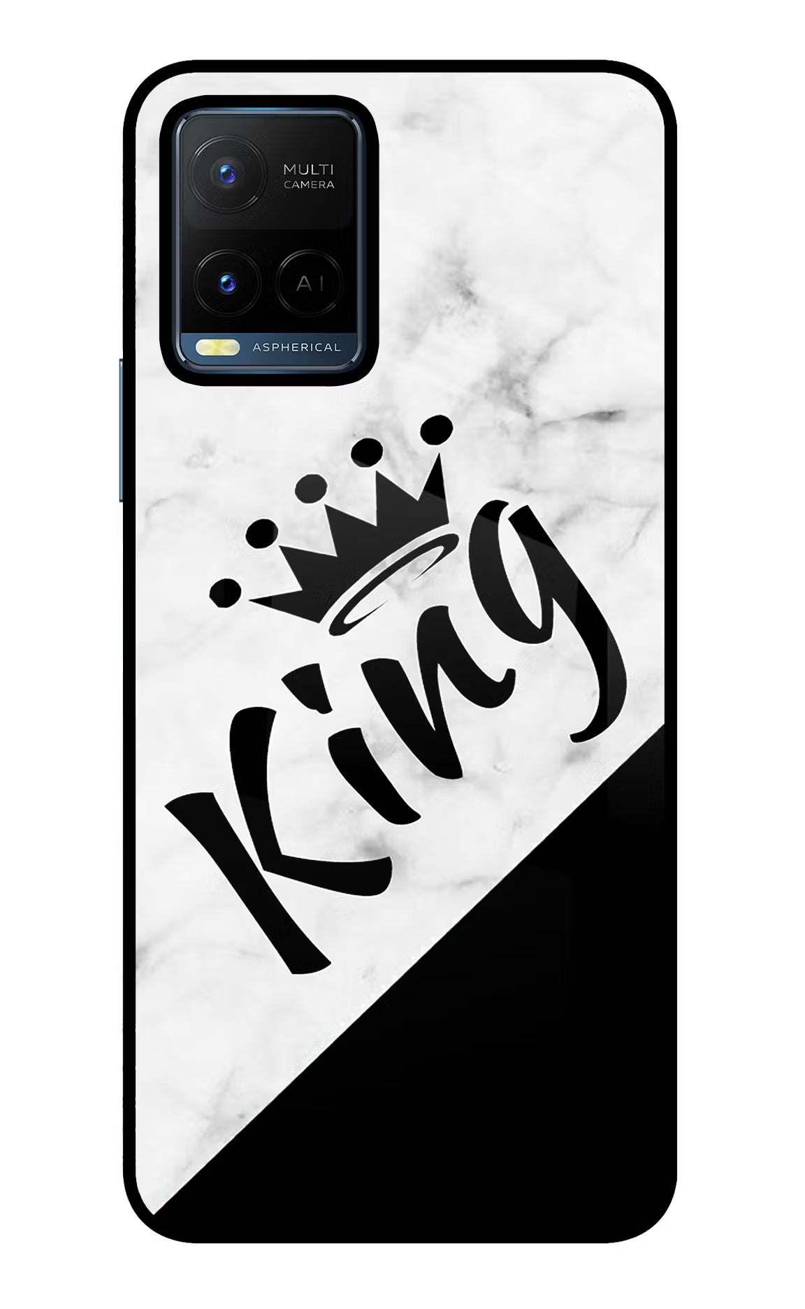 King Vivo Y21/Y21s/Y33s Glass Case Back Cover by Casekaro