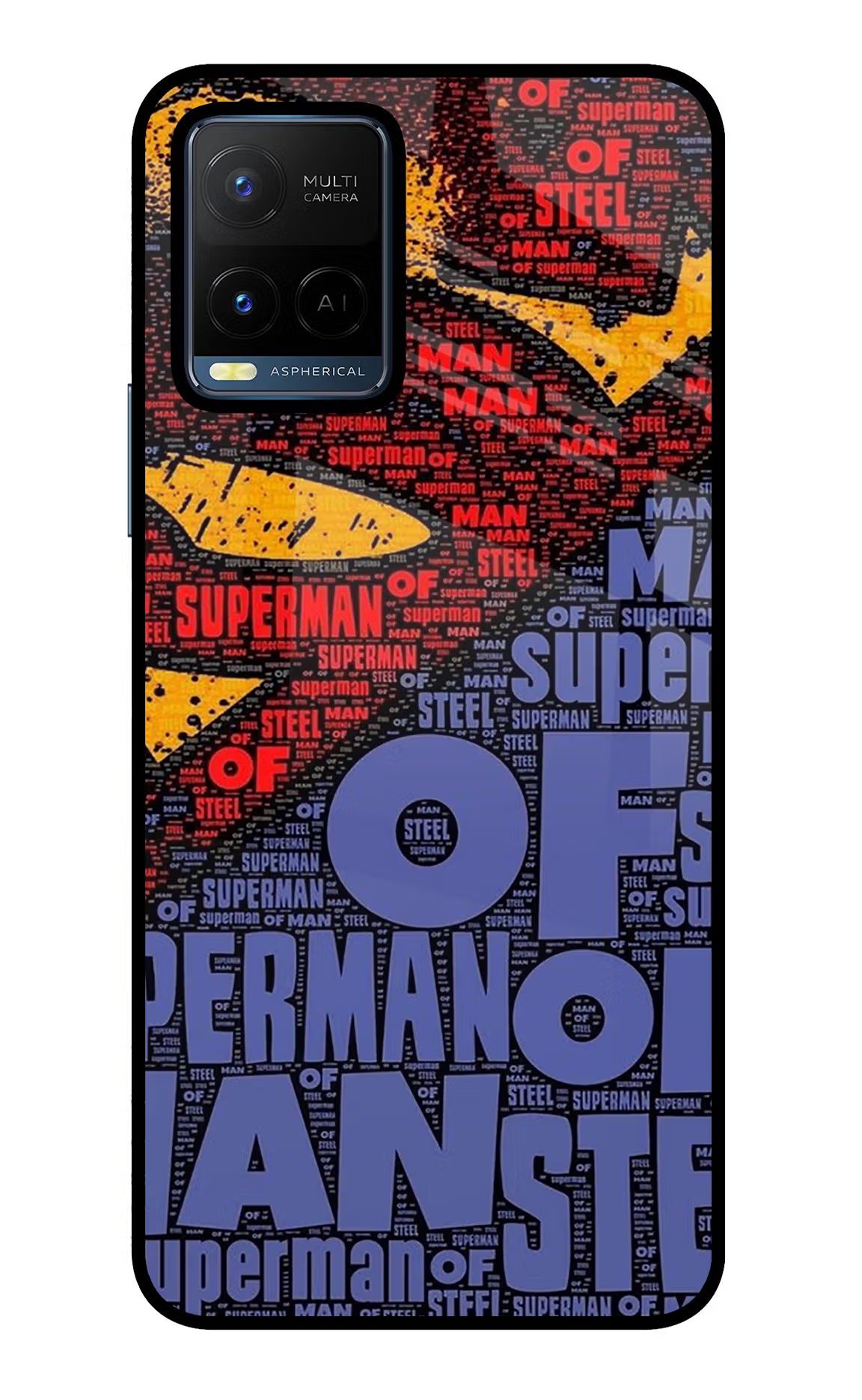 Superman Vivo Y21/Y21s/Y33s Glass Case Back Cover by Casekaro