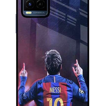 Messi Vivo Y21/Y21s/Y33s Glass Case Back Cover by Casekaro