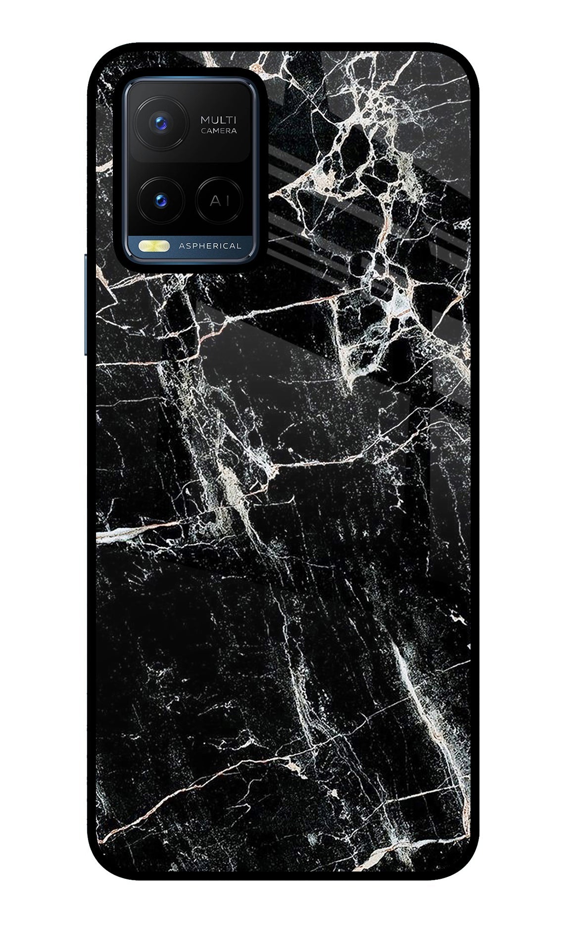 Black Marble Texture Vivo Y21/Y21s/Y33s Glass Case