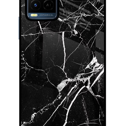 Black Marble Pattern Vivo Y21/Y21s/Y33s Glass Case