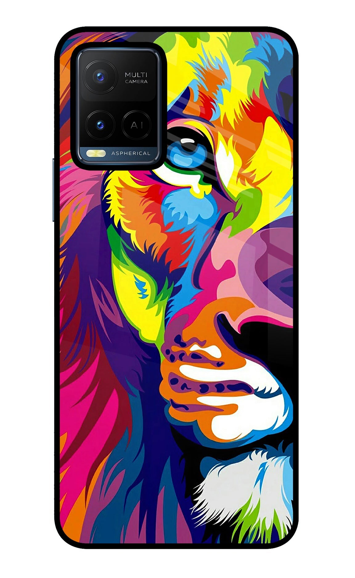 Lion Half Face Vivo Y21/Y21s/Y33s Glass Case