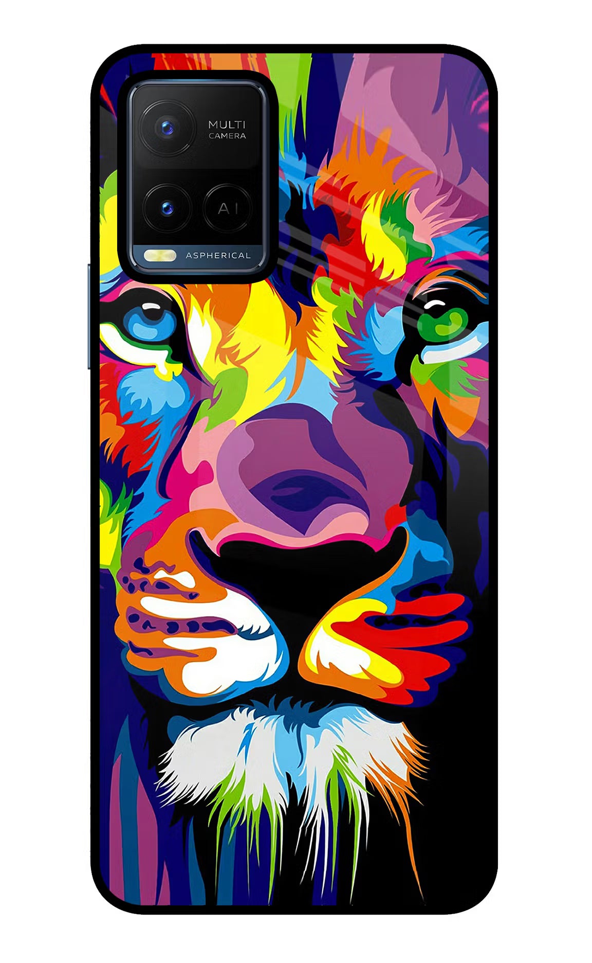 Lion Vivo Y21/Y21s/Y33s Glass Case Back Cover by Casekaro
