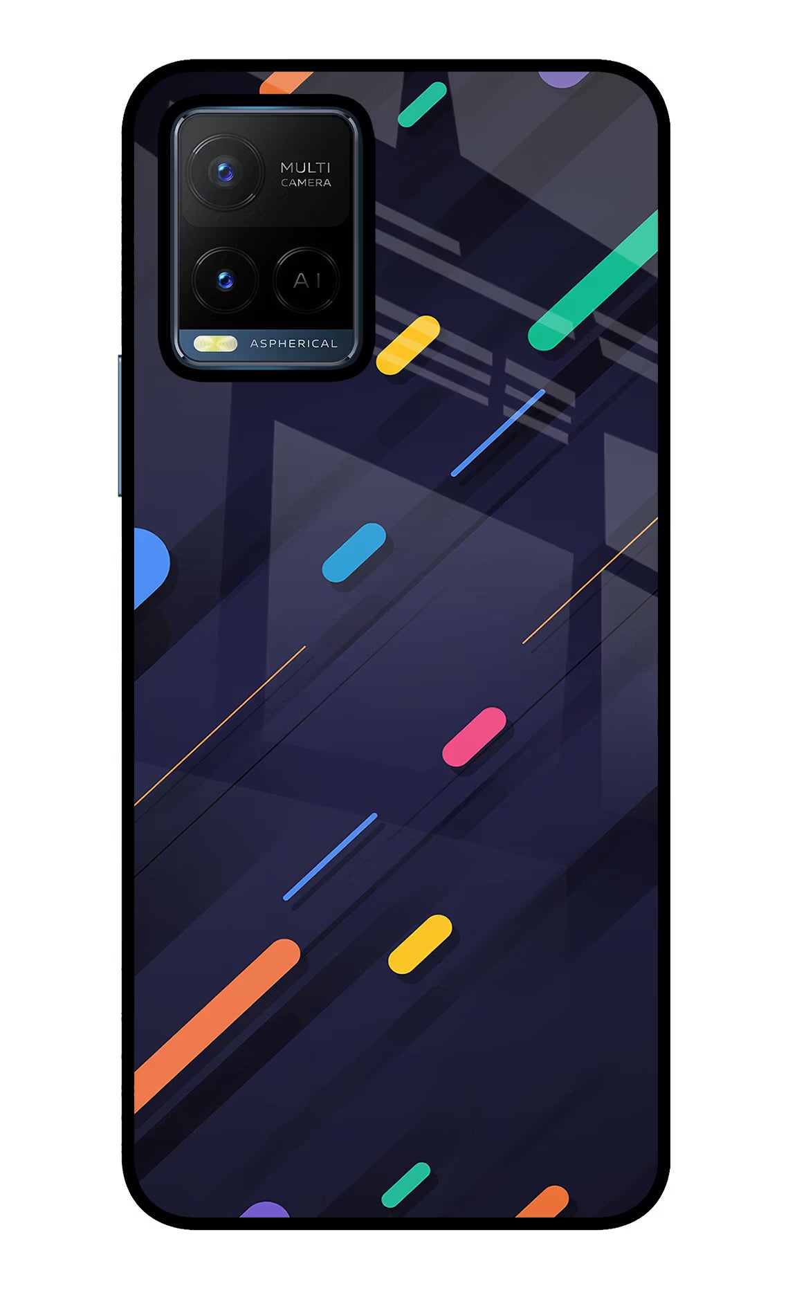 Abstract Design Vivo Y21/Y21s/Y33s Glass Case Back Cover by Casekaro