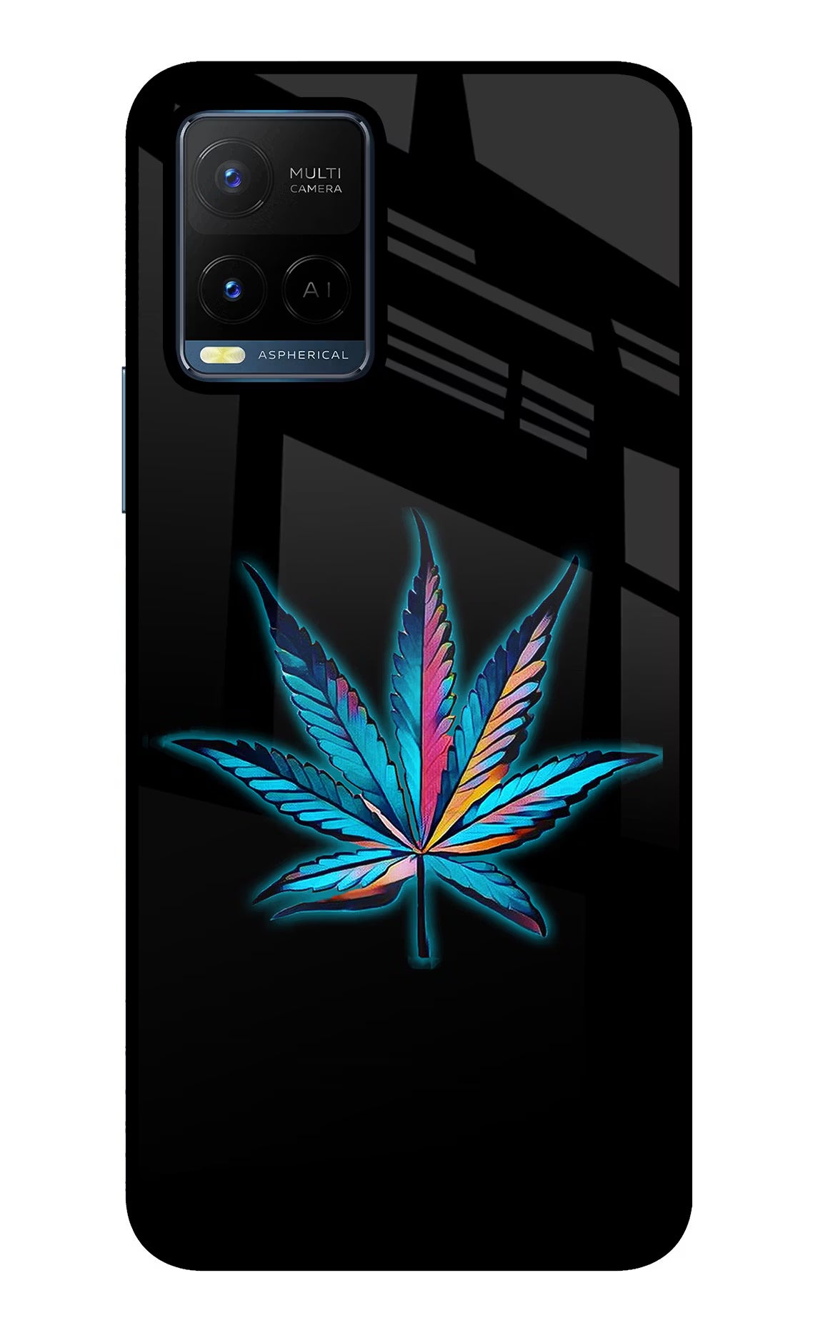 Weed Vivo Y21/Y21s/Y33s Glass Case Back Cover by Casekaro