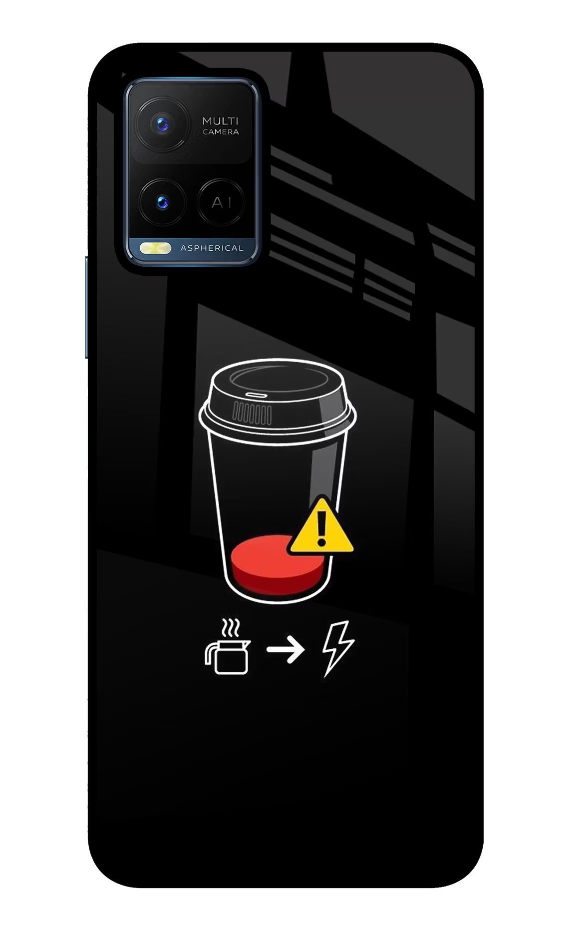 Coffee Vivo Y21/Y21s/Y33s Glass Case Back Cover by Casekaro