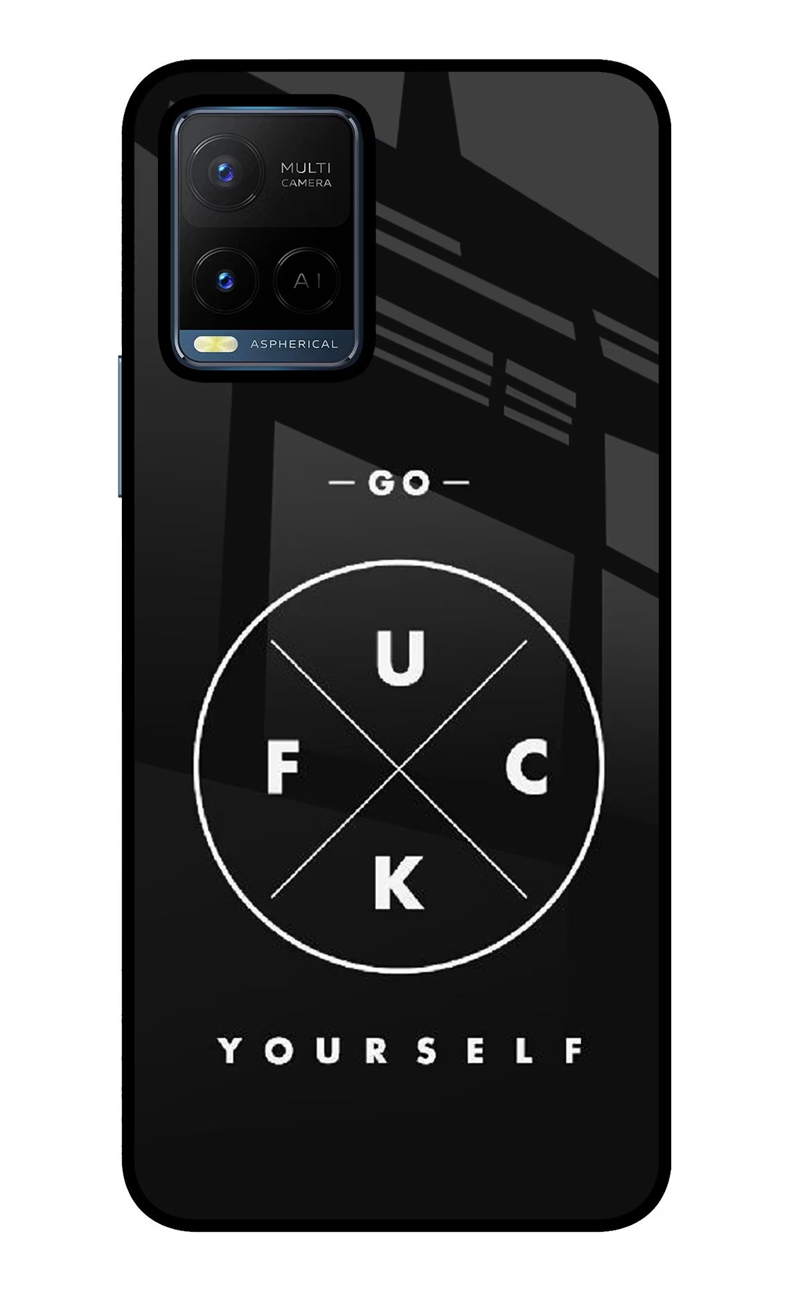 Go Fuck Yourself Vivo Y21/Y21s/Y33s Glass Case Back Cover by Casekaro