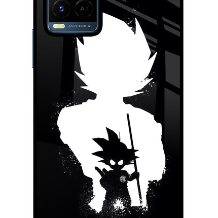 Goku Shadow Vivo Y21/Y21s/Y33s Glass Case Back Cover by Casekaro