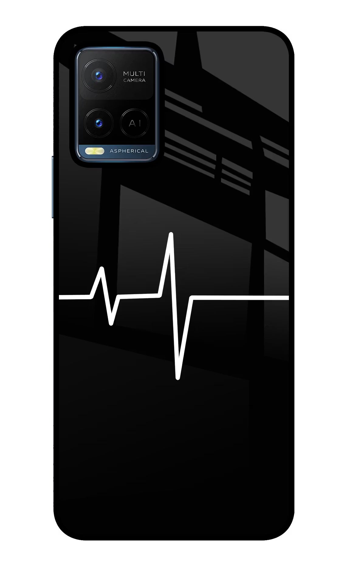 Heart Beats Vivo Y21/Y21s/Y33s Glass Case Back Cover by Casekaro