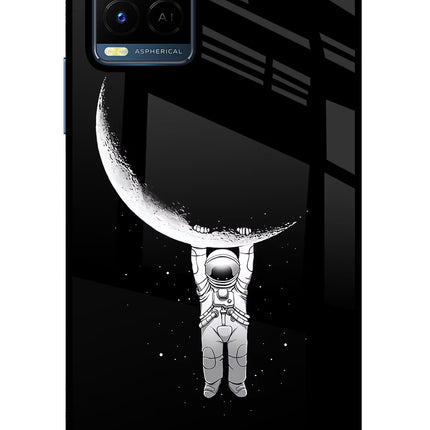 Moon Space Vivo Y21/Y21s/Y33s Glass Case Back Cover by Casekaro