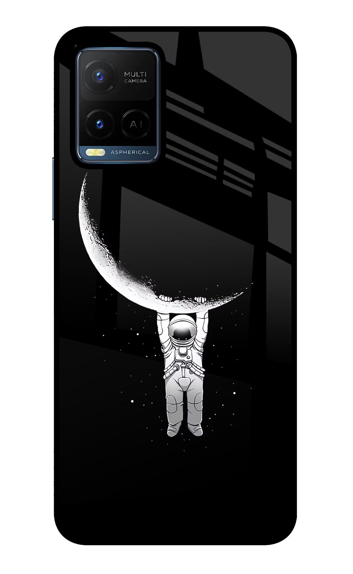 Moon Space Vivo Y21/Y21s/Y33s Glass Case Back Cover by Casekaro