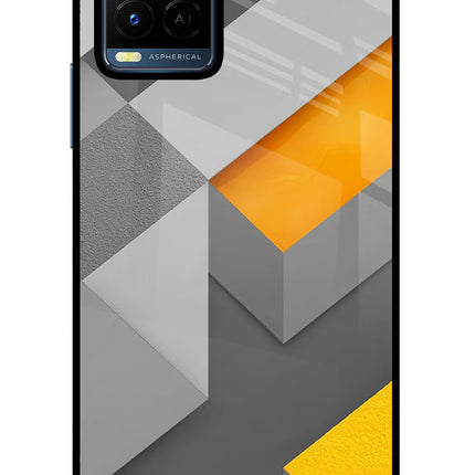 Abstract Vivo Y21/Y21s/Y33s Glass Case Back Cover by Casekaro