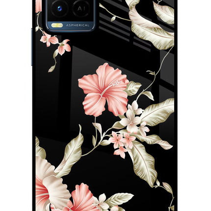 Flowers Vivo Y21/Y21s/Y33s Glass Case Back Cover by Casekaro