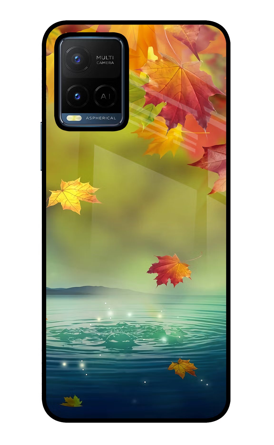Flowers Vivo Y21/Y21s/Y33s Glass Case Back Cover by Casekaro