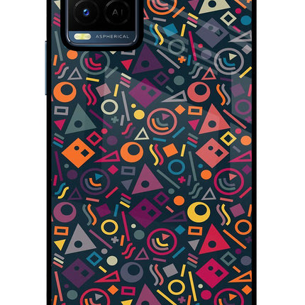 Geometric Abstract Vivo Y21/Y21s/Y33s Glass Case Back Cover by Casekaro