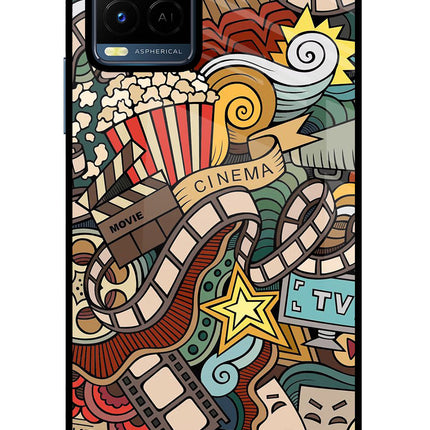 Cinema Abstract Vivo Y21/Y21s/Y33s Glass Case Back Cover by Casekaro