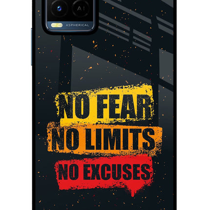 No Fear No Limits No Excuse Vivo Y21/Y21s/Y33s Glass Case Back Cover by Casekaro