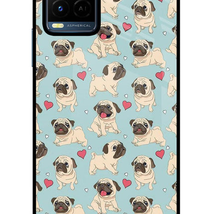 Pug Dog Vivo Y21/Y21s/Y33s Glass Case Back Cover by Casekaro