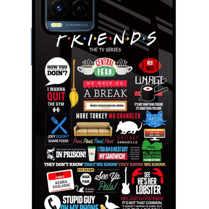 FRIENDS Vivo Y21/Y21s/Y33s Glass Case Back Cover by Casekaro