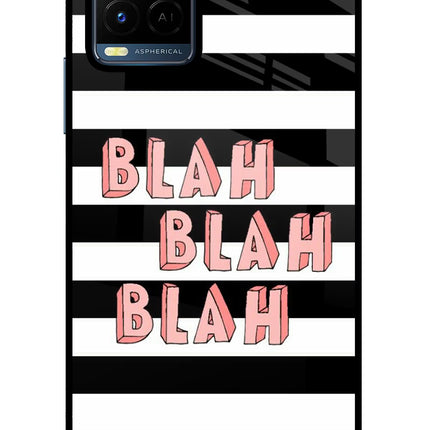 Blah Blah Blah Vivo Y21/Y21s/Y33s Glass Case Back Cover by Casekaro