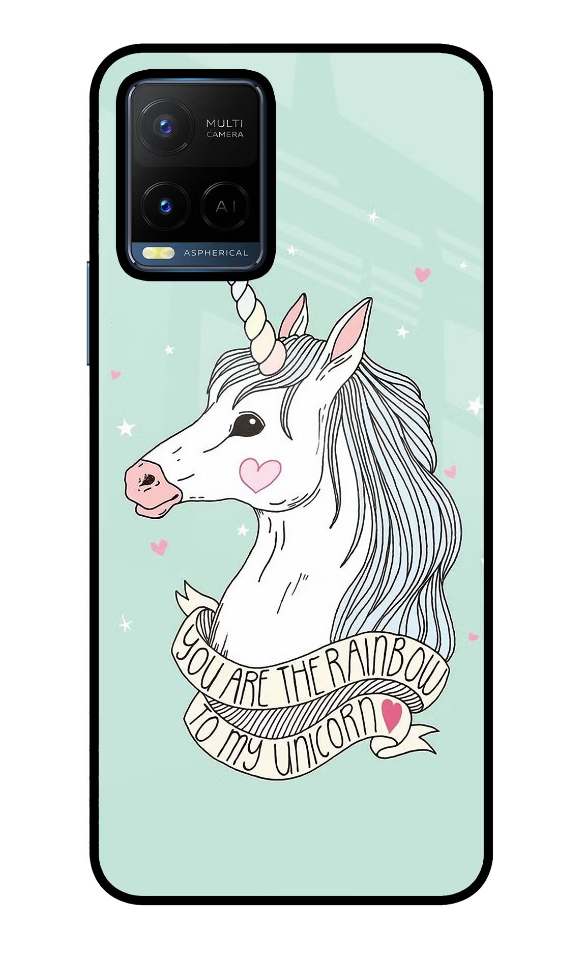 Unicorn Wallpaper Vivo Y21/Y21s/Y33s Glass Case Back Cover by Casekaro