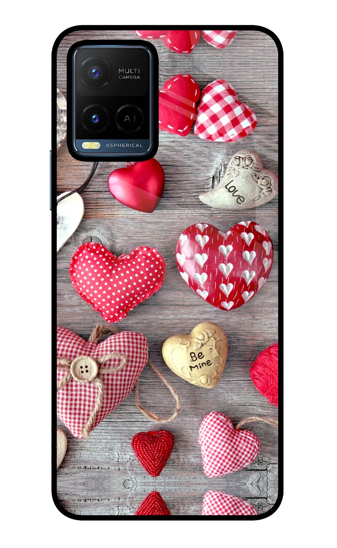 Love Wallpaper Vivo Y21/Y21s/Y33s Glass Case Back Cover by Casekaro