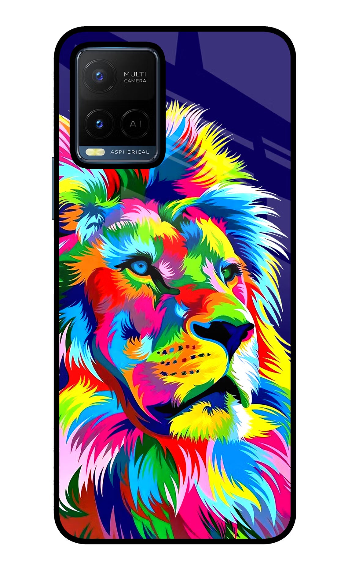 Vector Art Lion Vivo Y21/Y21s/Y33s Glass Case Back Cover by Casekaro
