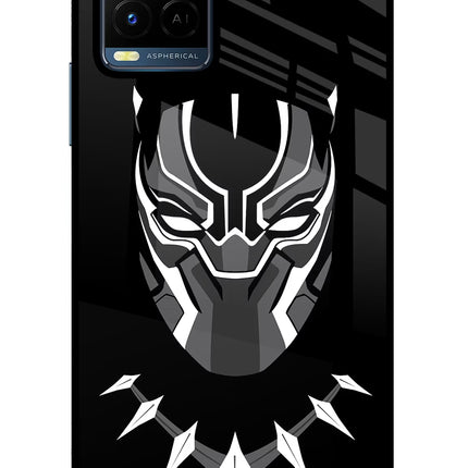 Black Panther Vivo Y21/Y21s/Y33s Glass Case Back Cover by Casekaro