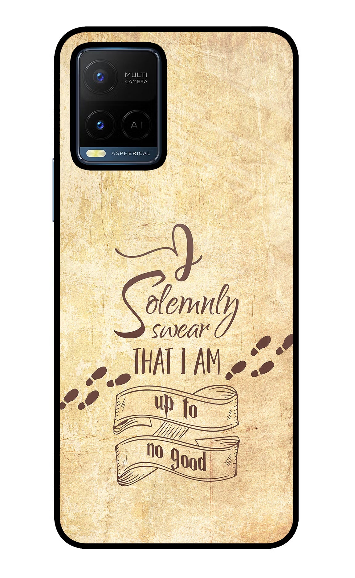 I Solemnly swear that i up to no good Vivo Y21/Y21s/Y33s Glass Case Back Cover by Casekaro