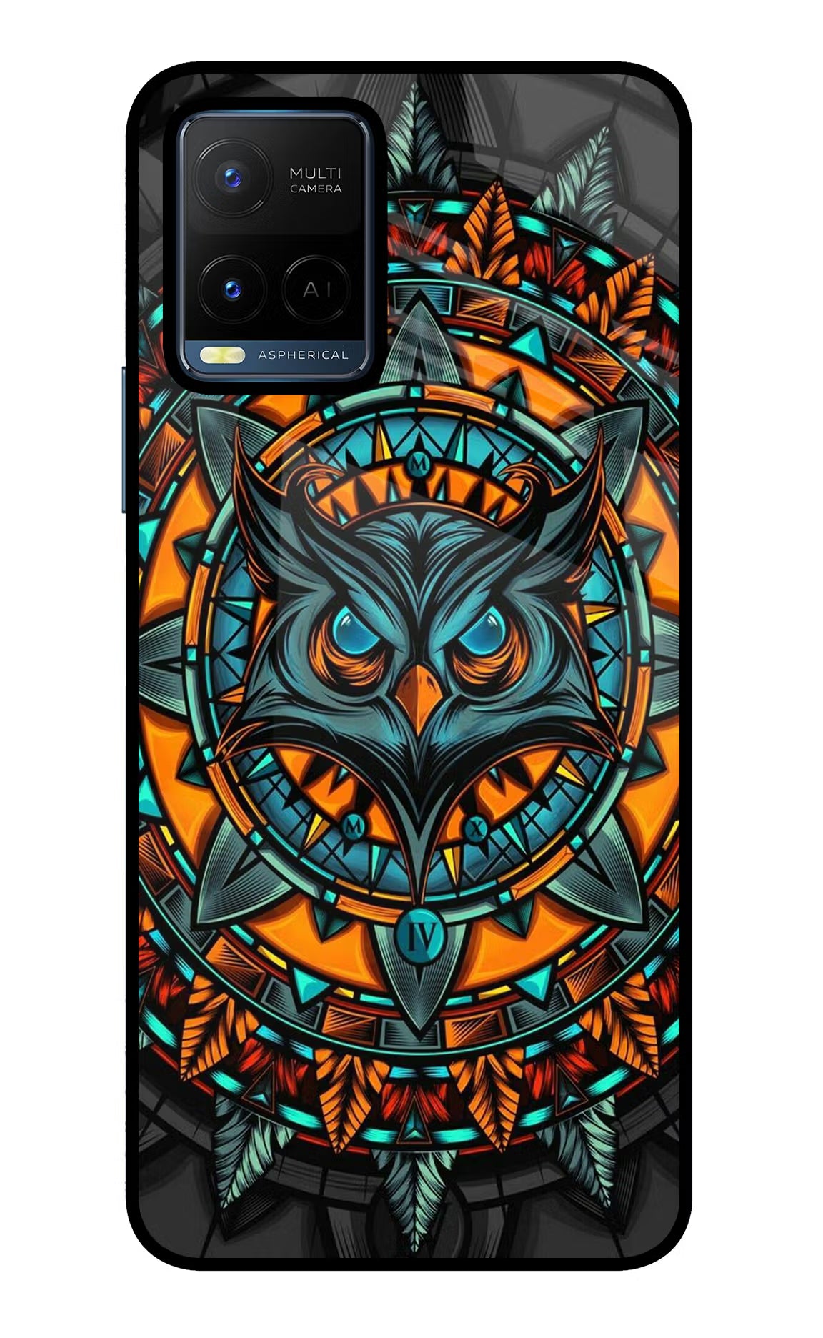 Angry Owl Art Vivo Y21/Y21s/Y33s Glass Case Back Cover by Casekaro
