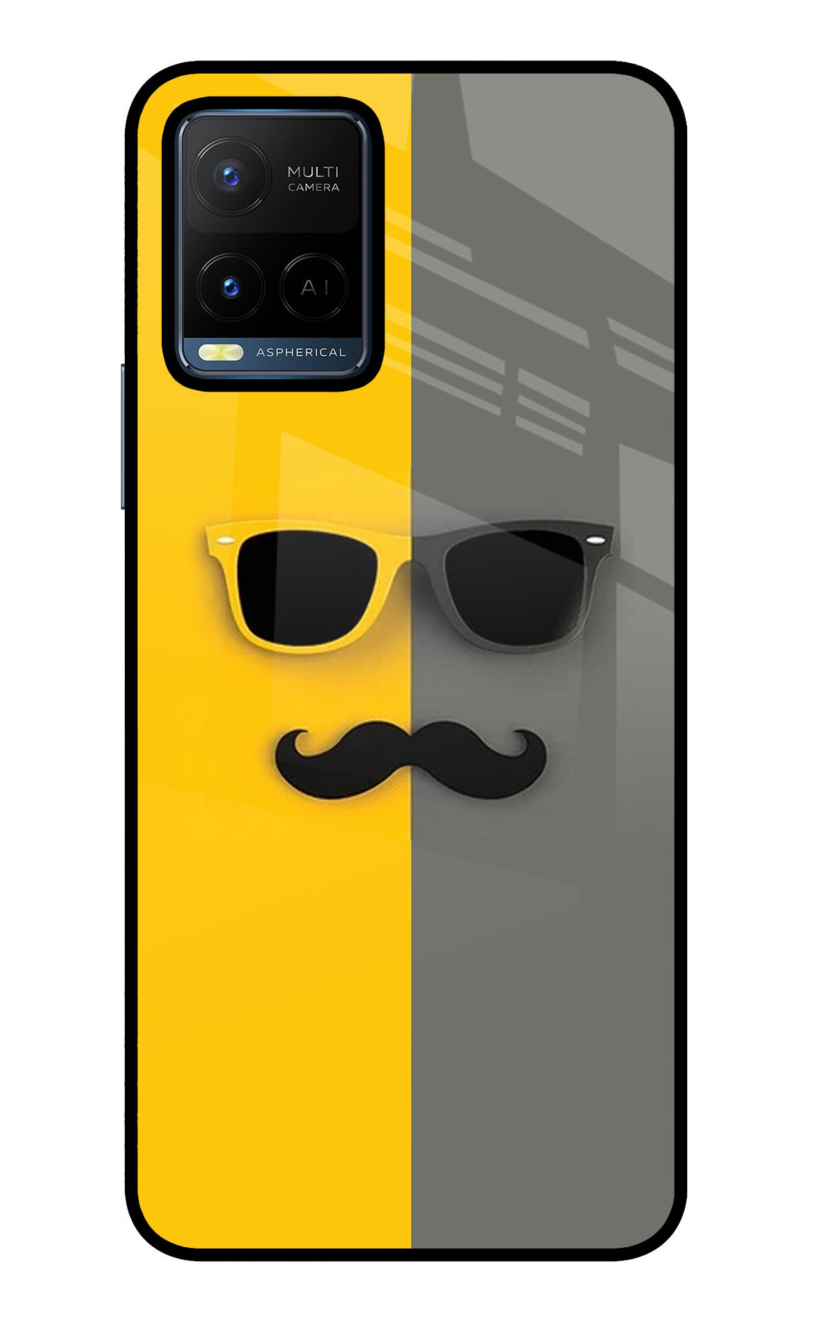 Sunglasses with Mustache Vivo Y21/Y21s/Y33s Back Cover